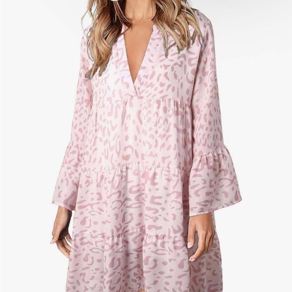 Women Pink Leopard Print Dress